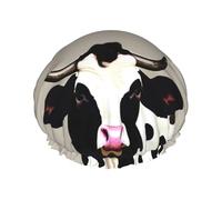 Cow black spot Print Lightweight Shower Cap for Women and Men Reusable hat Soft hat and Bath Hair Cap