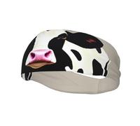 Cow Black Spot Print Lightweight Sports Sweatband For Men Women Stretchable For Gym Basketball Yoga