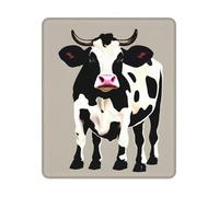 Cow Black Spot Print Rectangle Mouse Pad, Non-Slip Rubber Base Mouse Pad, 12 X 10 In