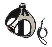 Cow Black spot Print Soft Mesh Dog Harness and Leash Set Pet Puppy Cat Comfort Padded Vest No Pull Harnesses