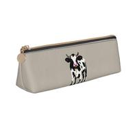 Cow Black spot Print Triangular Pencil Case Cosmetic Pouch Stationery Organizer Travel Versatile Everyday