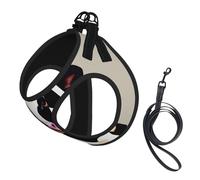 Cow black spot printing Puppy Harness, Dog Harness and Leash Set, Soft Mesh Reflective Breathable Lightweight Vest-Style