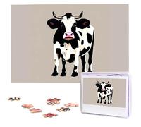 Cow Black spot Puzzles from Photos 1000 Pieces Personalized Wooden Puzzle Challenging Jigsaw Puzzles for Adults Custom Picture Puzzle Gifts for Family Wedding Friend