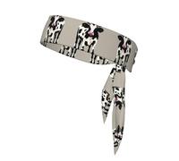 Cow Black Spot Tennis Tie Headband Hair Band Unisex Dry Head Tie Sport Band for Basketball, Running, Tennis