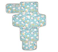 Cow Blue White Black Reusable Diaper pad Changing mat with Tissue Pocket Diaper Changing pad Portable with Built-in Pillow