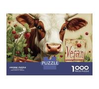 Cow Botanical Elements 1000 Piece Jigsaw Puzzle Paper Adult Puzzle Game Relax 52x38cm/1000pcs
