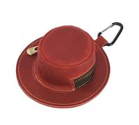 Cow Boy Hat Shaped Coin Purse Genuine Leather Zippered Change Organiser Miniature Keychain Wallet for Men Women Genuine Leather Keychain Wallet