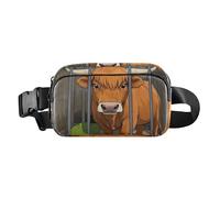 Cow Cage Cartoon Fashion Fanny Pack Waist Bag for Women Men Water Resistant Cross Body Bag Belt Pack with Adjustable Strap for Cycling Hiking Gym, Cow cage cartoon, One Size