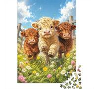 Cow Calf Meadow Jigsaw Puzzle, 1000 Pcs Indoor Adult Game | 38x26cm Cardboard, Brain Workout, Tight Puzzle Fit, Art Admirers, Stress Reduction