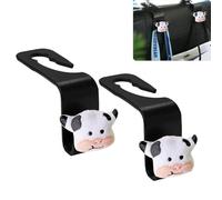 Cow Car Seat Headrest Hook 2 Pack Car Purse Hook Cars Seat Hooks for Headrest Universal for Handbag Bags Drink Grocery Coat Universal Vehicle,Cars Interior Accessories Cow Gifts for Women Men