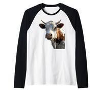 Cow Cattle Farmer Milk Vegan Calf Cows Farm Cute Cow Raglan Baseball Tee