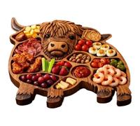 Cow Cheese Board - Wooden Serving Platter, Entertaining Decor with Whimsical Design, Food Presentation with Functional Elegance, Cheese Tray, Wood for Picnic Holiday Gathering Use