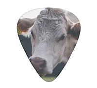 Cow Closeup Guitar Picks 12 Pcs Classical Triangle Guitar Plectrums Includes Thin, Medium & Heavy Gauges 3 Sizes for Bass Electric Acoustic Guitars Ukulele with Organizer Storage Box