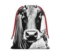 Cow Collection Print Convenient Drawstring Gift Wrapping Bag Lightweight Comfort Suitable All Occasions