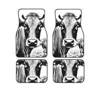 Cow collection Print Vehicle Stylish Floor Mats Set 4 Pieces Car Foot Mat Anti-Slip Cushion Vans Sedans