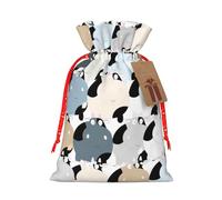 Cow Collection Printing 4.7x6.9 In Christmas Bag With Drawstring,Ideal For Adults To Wrap Gifts For Christmas Halloween