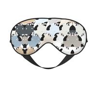 Cow Collection Printing Reversible Design Sleep Mask, Ideal for Camping, Meditation & Shifts, Snug Fit,No Light Leakage