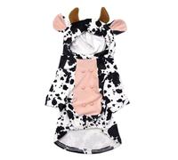 Cow Costume Hoodie For Cute Dog Sweater Outfit For Small To Medium Dogs Adorable Animal Themed Apparel Kbo119 (Black, L)
