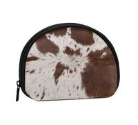 Cow Cowhide PrintSmall Makeup Sanitary Napkin Storage Bag,Women's Cosmetic Coin Purse