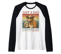 Cow Dad, Just A Dad Who Always Came Back with The Milk Raglan Baseball Tee