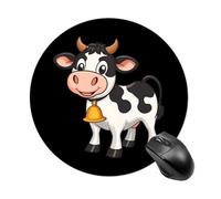 Cow Dairy Farming Mouse Pad Round Mouse Mat Non-Slip Mousepad for Home Office