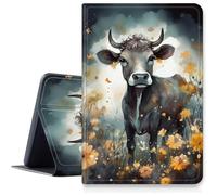 Cow Daisy Case for iPad Pro 13 inch M4 2024, Shockproof PU Leather Folding Adjustable Stand Case with Auto Sleep/Wake for 13" iPad Pro M4 2024