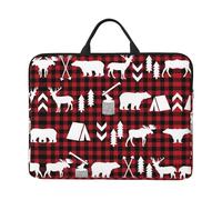 Cow Deer Tree Christmas 14 Inch Printed Laptop Sleeve, 600d Oxford-Cloth Shockproof Laptop Case With Thickened Pearl Cotton,Waterproof Portable Laptop Handbag Cover