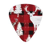 Cow Deer Tree Christmas Printed Custom 12 Pieces Guitar Pick In A Box,The Pick Makes Sound Clear, Ukulele, Electric Bass (0.46 0.71 0.96mm)