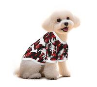 Cow Deer Tree Christmas Printed Everyday Soft Cotton Dog Short Sleeve T-Shirt For Chihuahuas & Teacup Puppies & Small Dogs Breeds Stretchy Cat Outfit