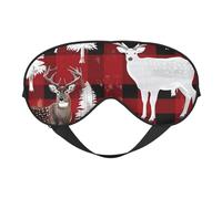 Cow Deer Tree Christmas Printing Sleep Mask for Women Men Double-Sided Print Soft Silk Eye Masks Eye Sleep Shade Cover