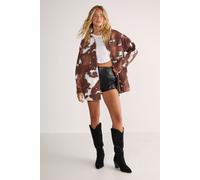 Cow Denim Oversized Shirt NastyGal Chocolate 8