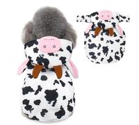 Cow Dog Costume Clothes, Dog Halloween Costumes for Small Medium Dogs, Funny Pet Costumes Milk Cows Outfit for French Bulldog Christmas Party Cosplay Puppy Cat Clothes Photo Dress up Accessories