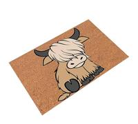 Cow Doormat - Highland Cattle Carpet | Polyester Non-Slip Absorbent Welcome Mat | Quick Drying Doormat, Indoor - Outdoor Entrance Rug for Bedroom, Garden, Home, Livingroom