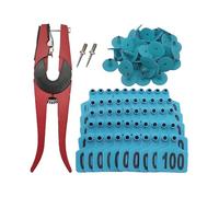 Cow Ear Tags,Livestock Marking Labels | Number 001-100 Livestock Ear Tags with Applicator for Breeding Programs Dairy Farm Goat Herding Sheep Farming Wildlife Tracking