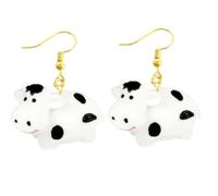Cow Earrings, Cute Dangle Farm Animal Jewellery in a Gift Bag