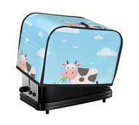 Cow Eating Grass Toaster Cover 2 Slice, Cute Toaster Cozy with Pocket Stain Resistant Dustproof Kitchen Small Appliance Protector