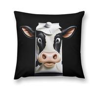 Cow Face Box Soft Plush Throw Pillow Cover Modern Decorative Pillow Case Farmhouse Cushion Cover with Hidden Zipper for Couch Sofa Bed Outdoor Home Decor 16 "x16