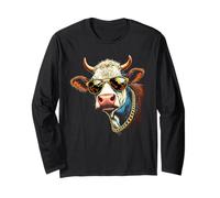 Cow Face Sunglasses, Cool Funny Rebel Boss Hip Farm Animal Long Sleeve T-Shirt