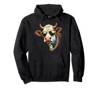 Cow Face Sunglasses, Cool Funny Rebel Boss Hip Farm Animal Pullover Hoodie