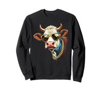 Cow Face Sunglasses, Cool Funny Rebel Boss Hip Farm Animal Sweatshirt