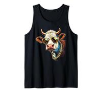 Cow Face Sunglasses, Cool Funny Rebel Boss Hip Farm Animal Tank Top