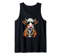 Cow Face Sunglasses, Cool Funny Rebel Boss Hip Farm Animal Tank Top