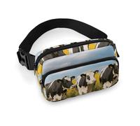 Cow Fanny Pack for Men Women, Durable Sling Chest Bag with Adjustable Strap & Large Pocket, Small Crossbody Bag for Running, Hiking, Cycling, Travel