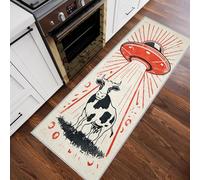 Cow Farm Animal Hallway Runner Rug, UFO Sci-Fi Carpet Runner Non-Slip Washable Soft Short Pile Rug for Entryway Kitchen Bedroom Home Decor, 80x150cm Rf5V86a