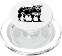 Cow Farmer Breeder - Monochromatic Hereford Cattle PopSockets PopGrip for MagSafe