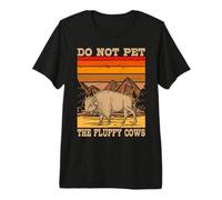 Cow Farmer Do Not Pet The Fluffy Cows Vintage Buffalo Bison Premium T-Shirt