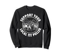 Cow Farmer Support Your Local Tit Puller Funny Diary Sweatshirt