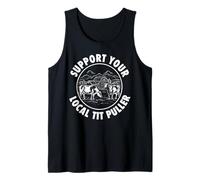 Cow Farmer Support Your Local Tit Puller Funny Diary Tank Top