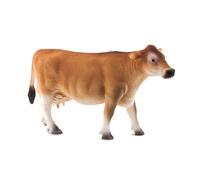 Cow Figure Realistic Light Brown & White 14x14x7.5cm Plastic Farm Animal Toy Fig