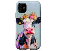 Cow Flower Crown Portrait Artwork Pet Gift Case for iPhone 11